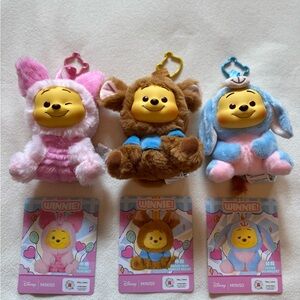 Miniso Disney Winnie the Pooh Plush Keychains Set